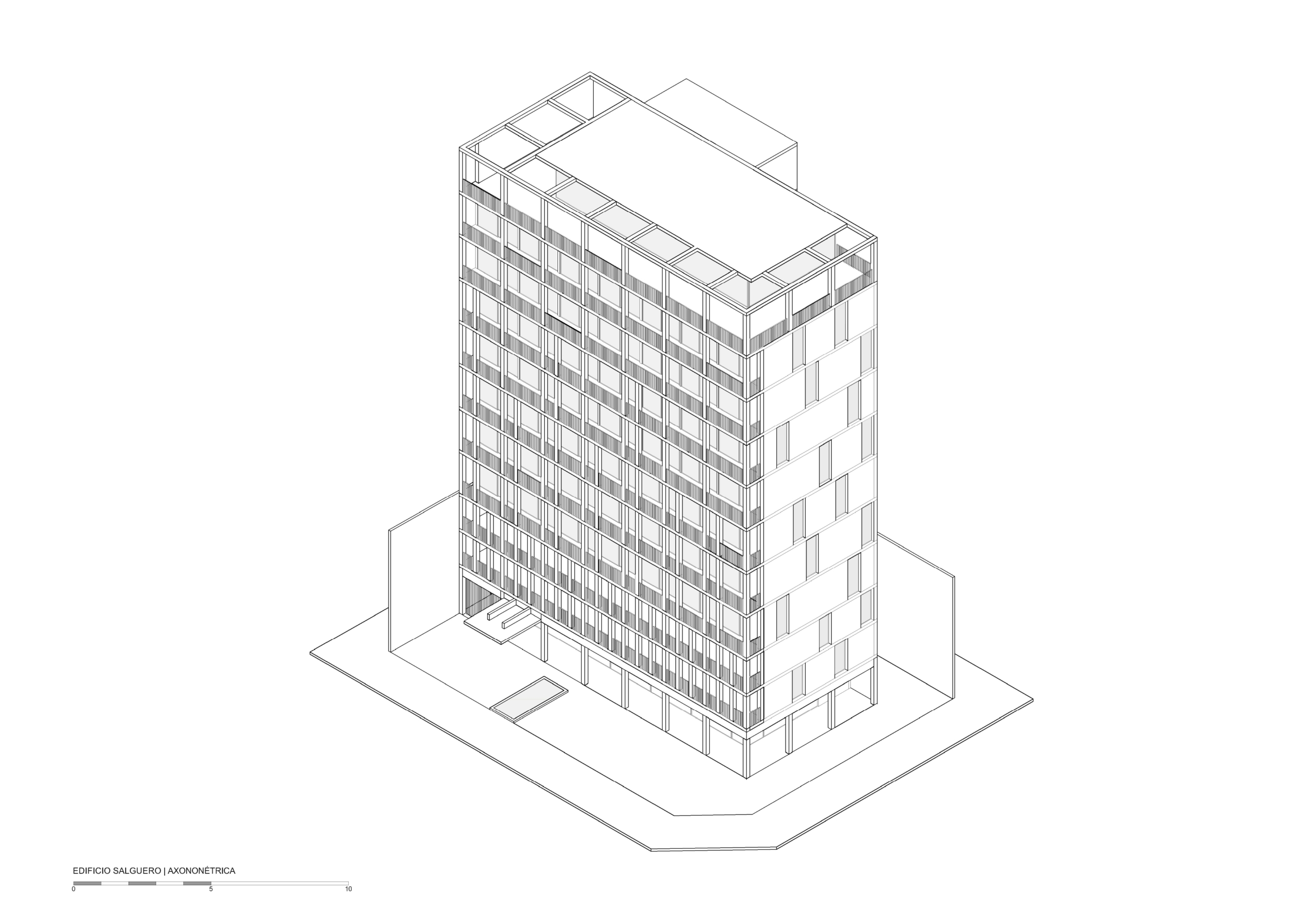 Edificio salguero_Axonometrica